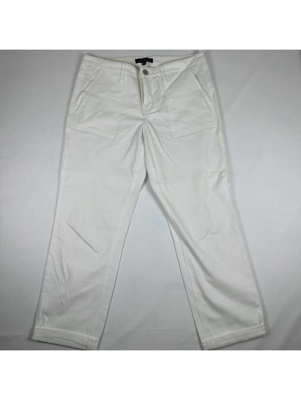 Sanctuary Clothing White Straight Leg Pants Women’s Size 31 Patch Pockets